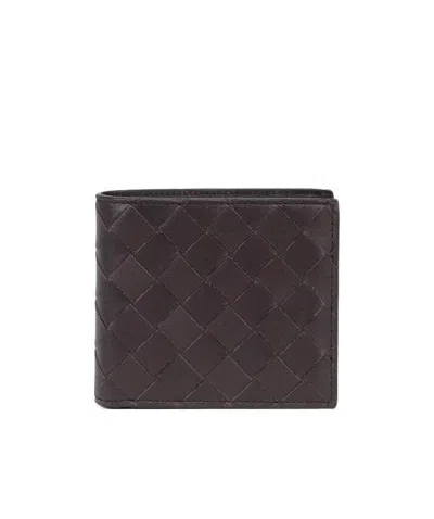 Bottega Veneta Intrecciato Bi-fold Cardholder Wallet In Brown