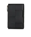 Bottega Veneta Intrecciato Bi-fold Leather Wallet In Black