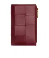 Bottega Veneta Intrecciato Bi-fold Leather Wallet In Red