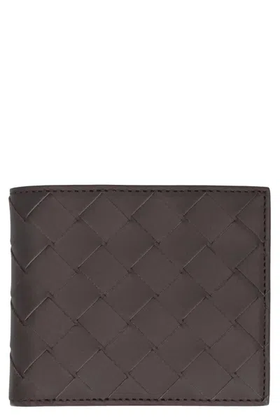 Bottega Veneta Intrecciato Bi-fold Wallet In Brown