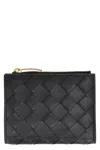 Bottega Veneta Intrecciato Bi-fold Wallet In Black