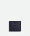Bottega Veneta Intrecciato Bi-fold Wallet In Black