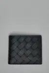 Bottega Veneta Intrecciato Bi-fold Wallet In Black