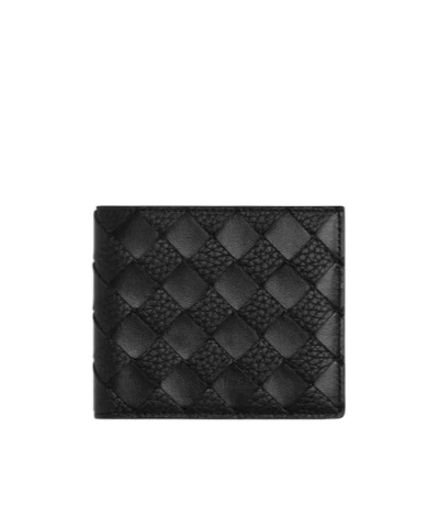 Bottega Veneta Intrecciato Bi-fold Wallet In Black