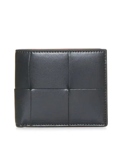 Bottega Veneta Intrecciato Cassette Bi-fold Wallet In Black