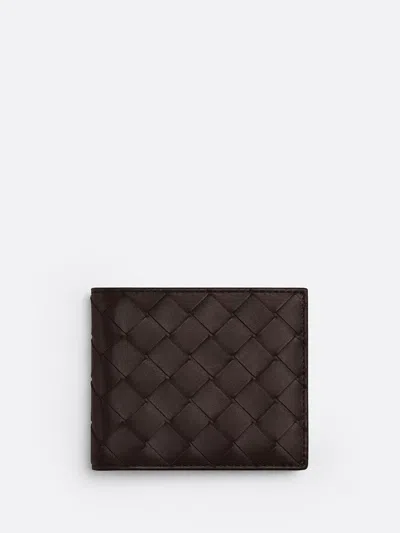 Bottega Veneta `intrecciato Bi-fold Wallet` In Brown