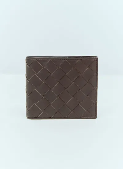 Bottega Veneta Intrecciato Bi-fold Wallet In Brown