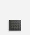 Bottega Veneta Intrecciato Bi-fold Wallet With Coin Purse In Black
