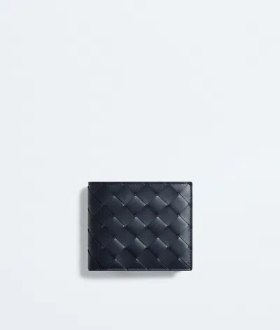 Bottega Veneta Intrecciato Bi-fold Wallet With Coin Purse In Blue