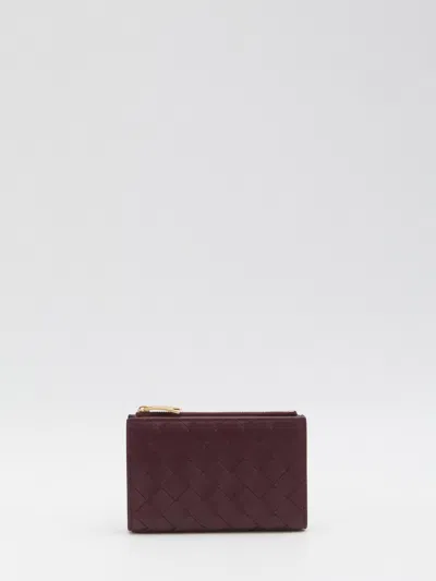 Bottega Veneta Intrecciato Bi-folod Medium Wallet In Brown