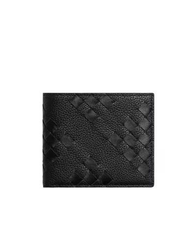 Bottega Veneta Intrecciato Bi-fold Wallet In Black