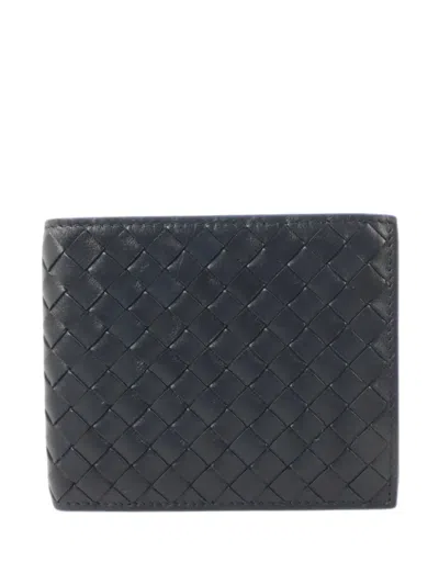 Pre-owned Bottega Veneta Intrecciato Bifold Wallet In Black