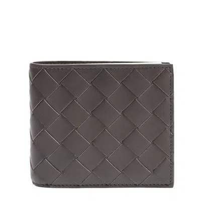 Bottega Veneta Intrecciato Bifold Wallet In Gray
