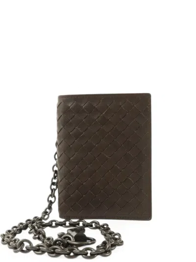 Pre-owned Bottega Veneta Intrecciato Bifold Wallet In Brown