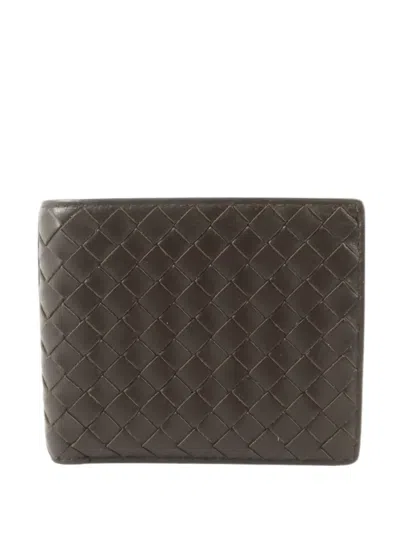 Pre-owned Bottega Veneta Intrecciato Bifold Wallet In Brown