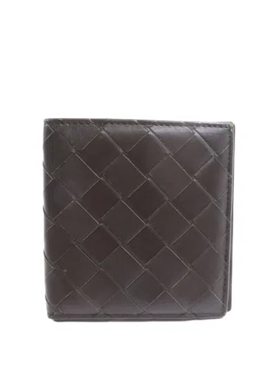 Pre-owned Bottega Veneta Intrecciato Bifold Wallet In Green