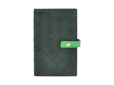 Pre-owned Bottega Veneta Intrecciato Bifold Wallet In Raintree In Green