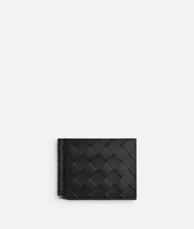 Bottega Veneta Intrecciato Bill Clip Wallet In Black