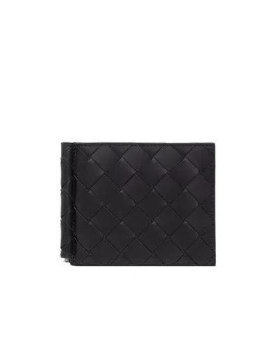 Bottega Veneta Intrecciato Bill Clip Wallet In Black