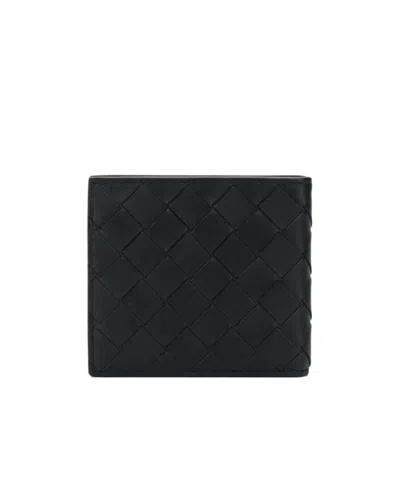 Bottega Veneta Intrecciato Billfold Wallet In Black