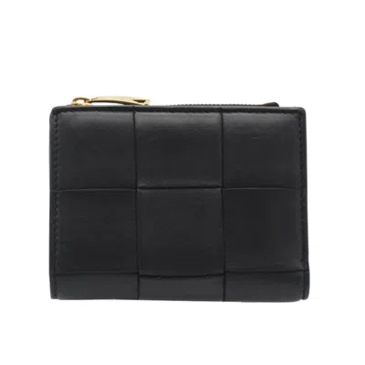 Pre-owned Bottega Veneta Intrecciato Black Intrecciato Wallet (bi-fold) ()