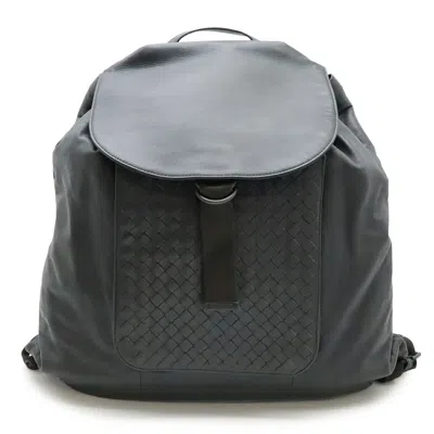 Pre-owned Bottega Veneta Intrecciato Black Leather Backpack ()
