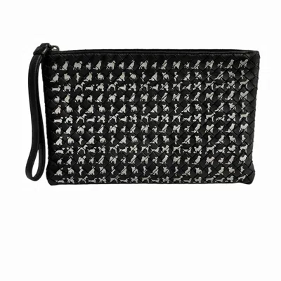 Pre-owned Bottega Veneta Intrecciato Black Leather Clutch Bag ()