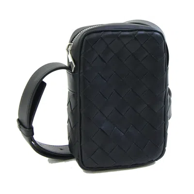 Pre-owned Bottega Veneta Intrecciato Black Leather Pochette Shoulder Bag ()