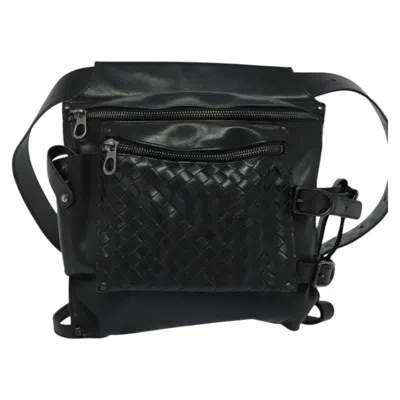 Pre-owned Bottega Veneta Intrecciato Black Leather Shoulder Bag ()