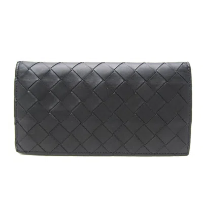 Pre-owned Bottega Veneta Intrecciato Black Leather Wallet  ()