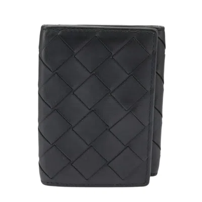 Pre-owned Bottega Veneta Intrecciato Black Leather Wallet  ()