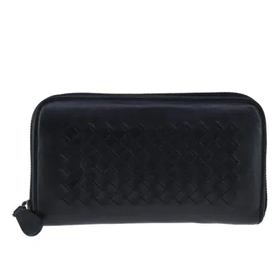 Pre-owned Bottega Veneta Intrecciato Black Leather Wallet  ()