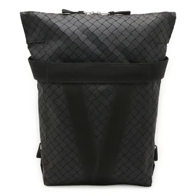 Pre-owned Bottega Veneta Intrecciato Black Rubber Backpack ()
