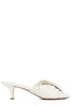 Bottega Veneta Blink 50 Intrecciato Leather Mules In White