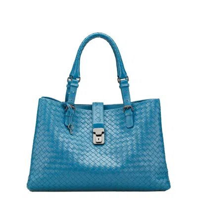 Pre-owned Bottega Veneta Intrecciato Blue Intrecciato Handbag Tote Bag ()