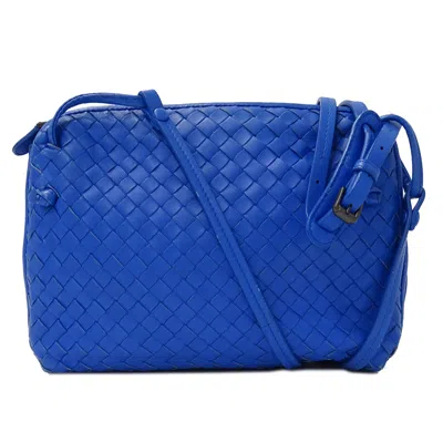 Pre-owned Bottega Veneta Intrecciato Blue Intrecciato Shoulder Bag ()