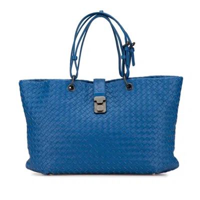 Pre-owned Bottega Veneta Intrecciato Blue Intrecciato Tote Bag ()
