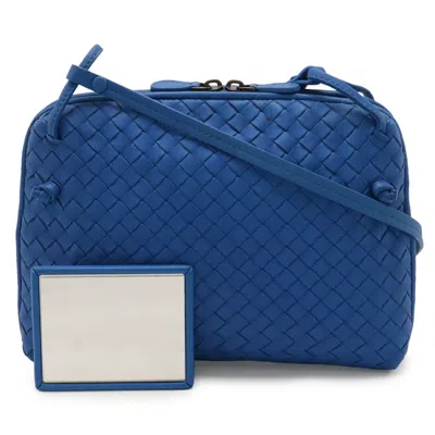 Pre-owned Bottega Veneta Intrecciato Blue Leather Pochette Shoulder Bag ()