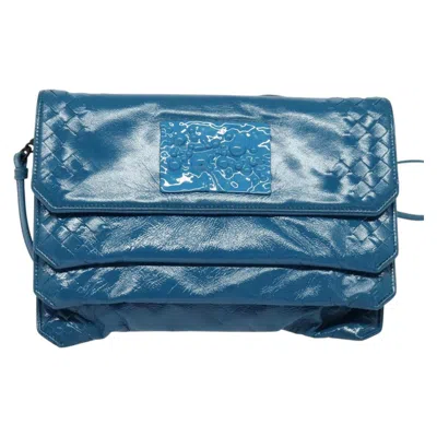 Pre-owned Bottega Veneta Intrecciato Blue Leather Shoulder Bag ()