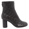 Bottega Veneta Atomic 75 Intrecciato Leather Ankle Boots In Brown