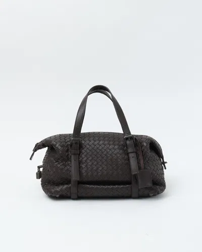 Bottega Veneta Intrecciato Boston Bag In Brown