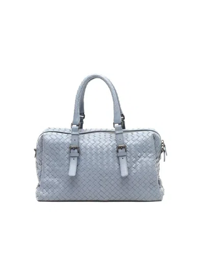 Bottega Veneta Intrecciato Boston Bag In Blue