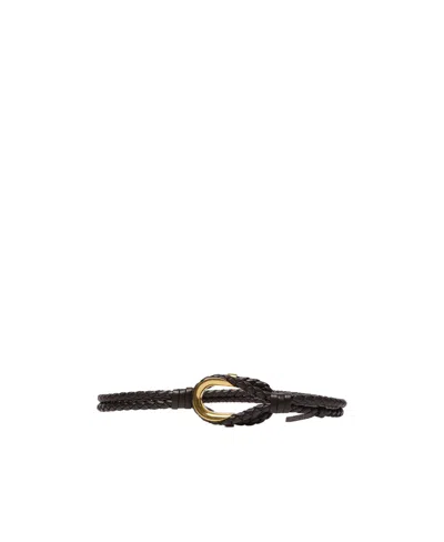Bottega Veneta Intrecciato Braided Belt In Black
