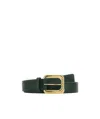 Bottega Veneta Bottle Green Leather Belt In Green