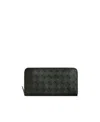 Bottega Veneta Intracciato Piccolo Woven Wrap-around Zipper Wallet In Black