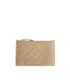 Bottega Veneta Intrecciato Braided Zipper Clip In Nude