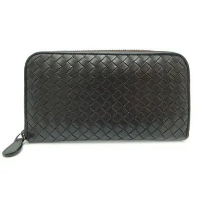 Pre-owned Bottega Veneta Intrecciato Brown Intrecciato Long Wallet (bi-fold) ()