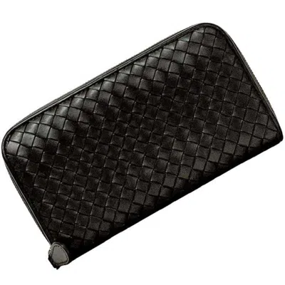 Pre-owned Bottega Veneta Intrecciato Brown Intrecciato Long Wallet (bi-fold) ()