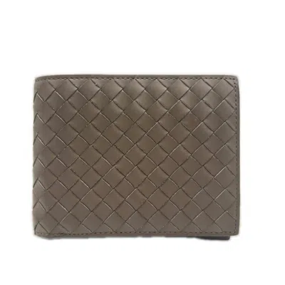 Pre-owned Bottega Veneta Intrecciato Brown Leather Wallet (bi-fold) ()