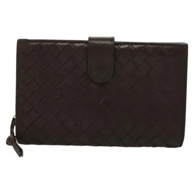 Pre-owned Bottega Veneta Intrecciato Brown Leather Wallet  ()